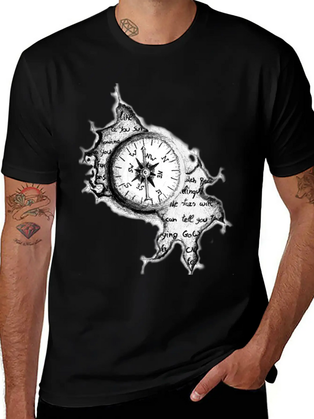 The Compass Lightweight Cotton T-Shirt – Daily Comfort Graphic Shirt