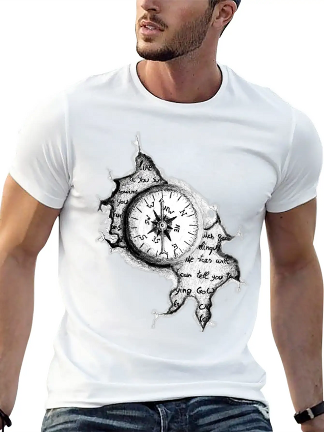 The Compass Lightweight Cotton T-Shirt – Daily Comfort Graphic Shirt