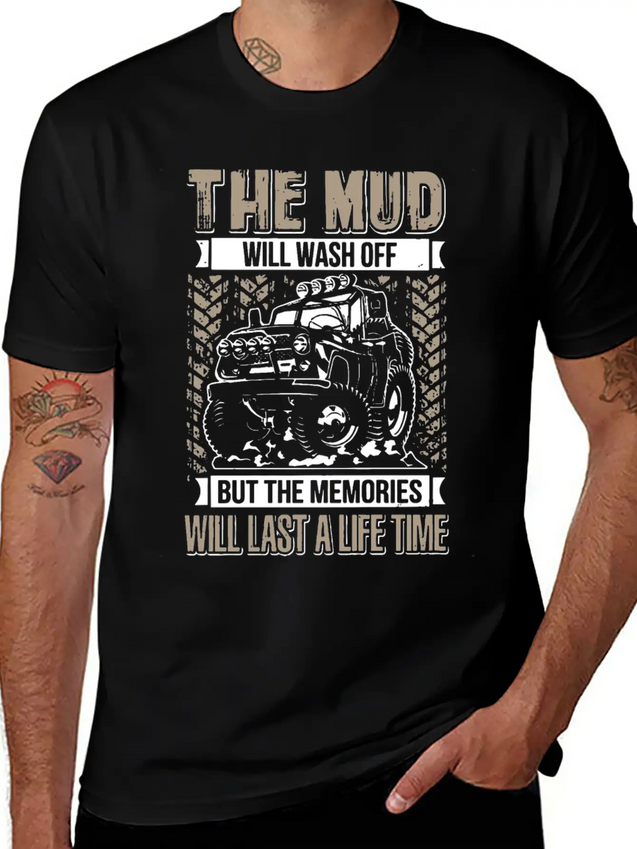 The Mud Will Wash Off Jeep Lightweight Cotton T-Shirt – Daily Comfort Graphic Shirt
