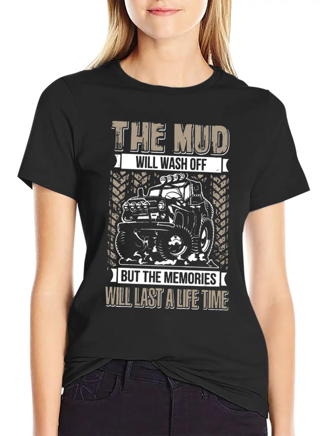 The Mud Will Wash Off Jeep Lightweight Cotton T-Shirt – Daily Comfort Graphic Shirt