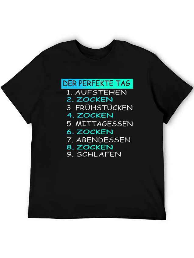 The Perfect Day Of Gaming Gamer Gaming Lightweight Cotton T-Shirt – Daily Comfort Graphic Shirt