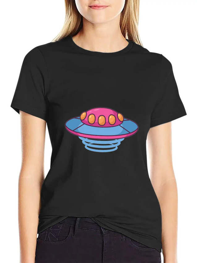 The Purple Flying Saucer Lightweight Cotton T-Shirt – Daily Comfort Graphic Shirt