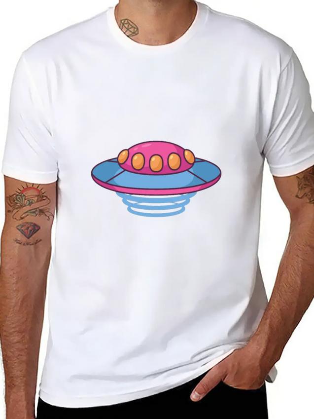 The Purple Flying Saucer Lightweight Cotton T-Shirt – Daily Comfort Graphic Shirt