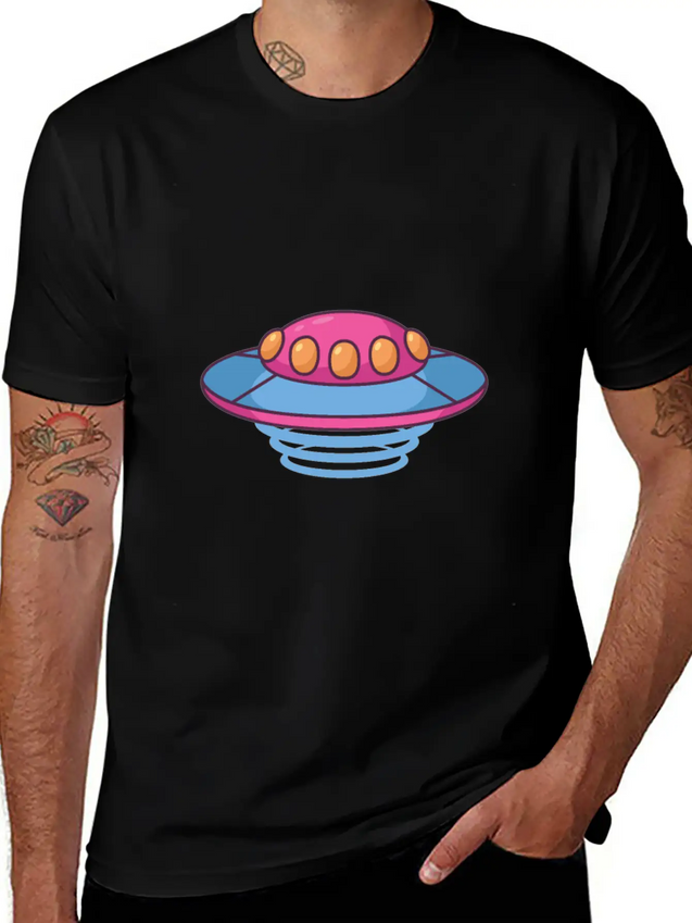 The Purple Flying Saucer Lightweight Cotton T-Shirt – Daily Comfort Graphic Shirt