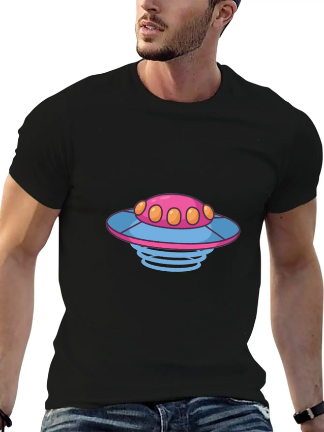 The Purple Flying Saucer Lightweight Cotton T-Shirt – Daily Comfort Graphic Shirt