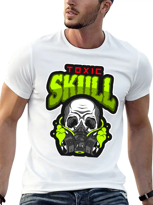THE TOXIC SKULL Lightweight Cotton T-Shirt – Daily Comfort Graphic Shirt