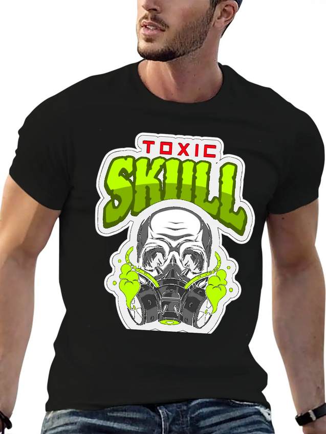 THE TOXIC SKULL Lightweight Cotton T-Shirt – Daily Comfort Graphic Shirt