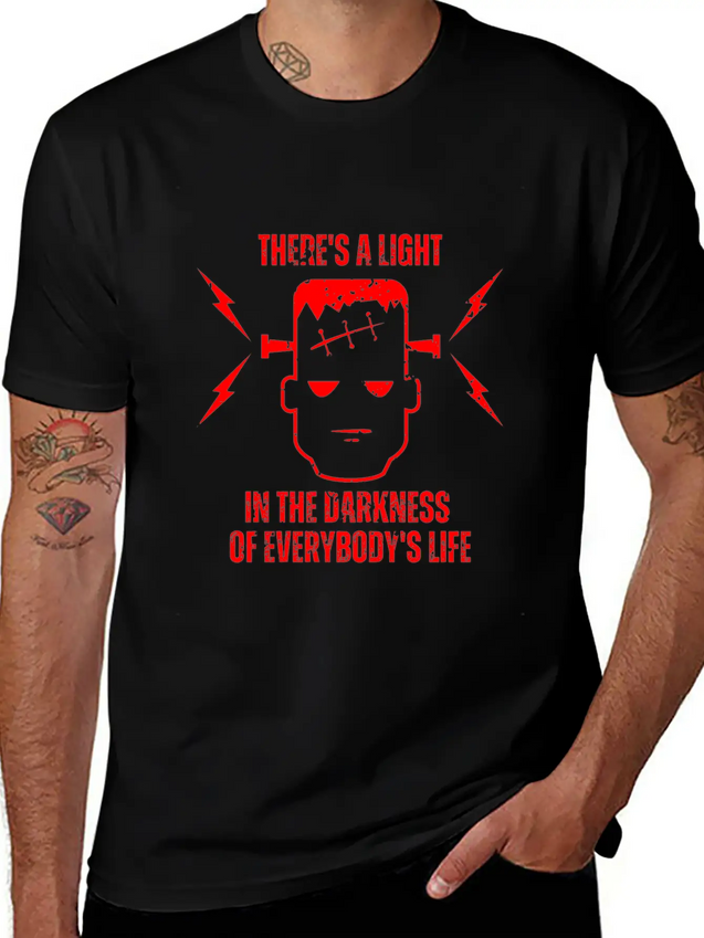 There's A Light In The Darkness Lightweight Cotton T-Shirt – Daily Comfort Graphic Shirt