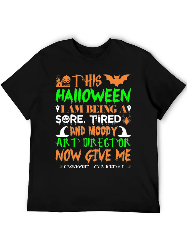This Halloween Tired Moody Art Director Candy Lightweight Cotton T-Shirt – Daily Comfort Graphic Shirt