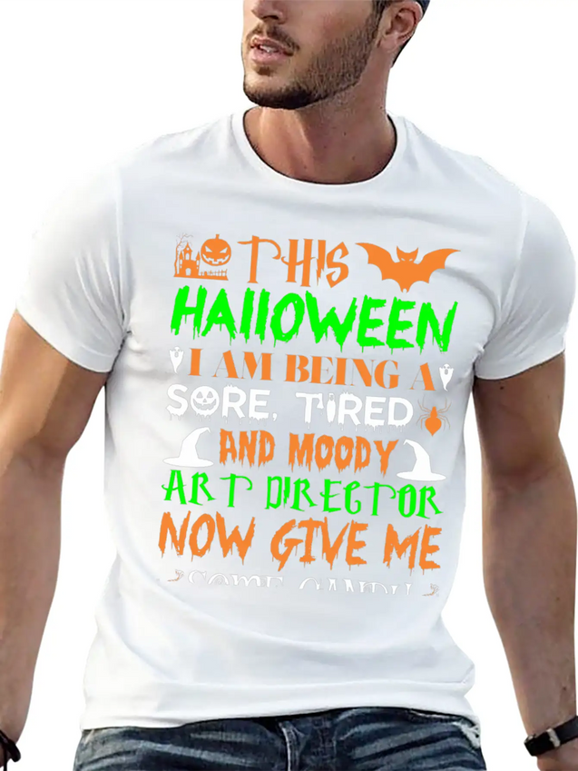This Halloween Tired Moody Art Director Candy Lightweight Cotton T-Shirt – Daily Comfort Graphic Shirt