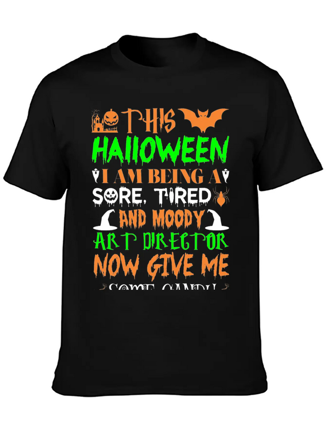 This Halloween Tired Moody Art Director Candy Lightweight Cotton T-Shirt – Daily Comfort Graphic Shirt