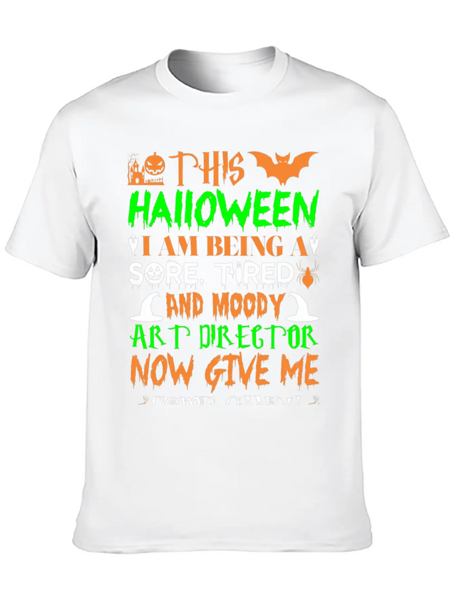This Halloween Tired Moody Art Director Candy Lightweight Cotton T-Shirt – Daily Comfort Graphic Shirt