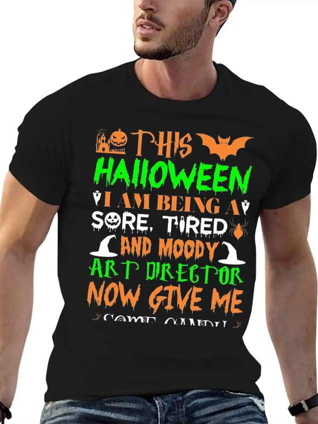 This Halloween Tired Moody Art Director Candy Lightweight Cotton T-Shirt – Daily Comfort Graphic Shirt