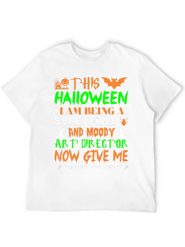 This Halloween Tired Moody Art Director Candy Lightweight Cotton T-Shirt – Daily Comfort Graphic Shirt