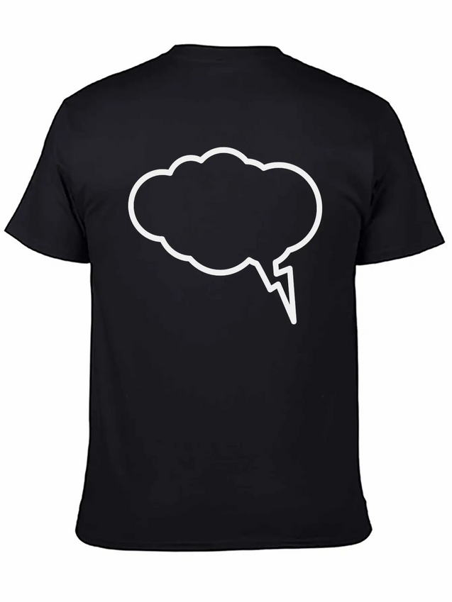 Thunder Cloud Outline Lightweight Cotton T-Shirt – Daily Comfort Graphic Shirt