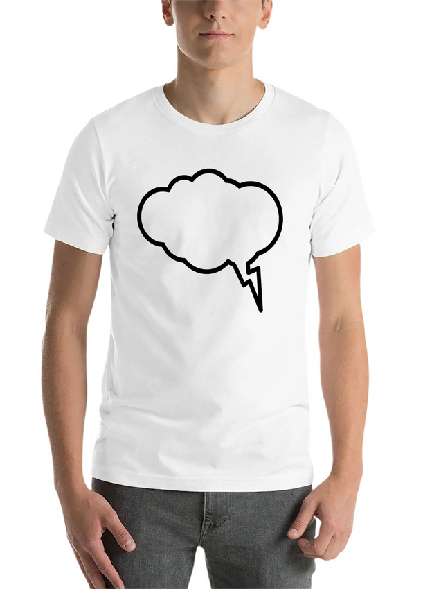 Thunder Cloud Outline Lightweight Cotton T-Shirt – Daily Comfort Graphic Shirt