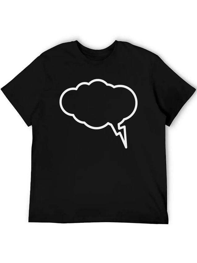 Thunder Cloud Outline Lightweight Cotton T-Shirt – Daily Comfort Graphic Shirt