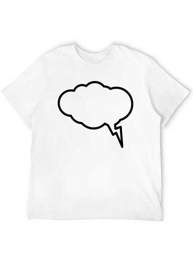 Thunder Cloud Outline Lightweight Cotton T-Shirt – Daily Comfort Graphic Shirt