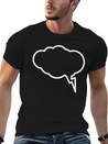 Thunder Cloud Outline Lightweight Cotton T-Shirt – Daily Comfort Graphic Shirt