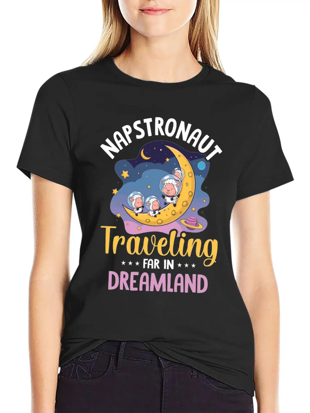 Tired Sleep Design Sleeping Lightweight Cotton T-Shirt – Daily Comfort Graphic Shirt
