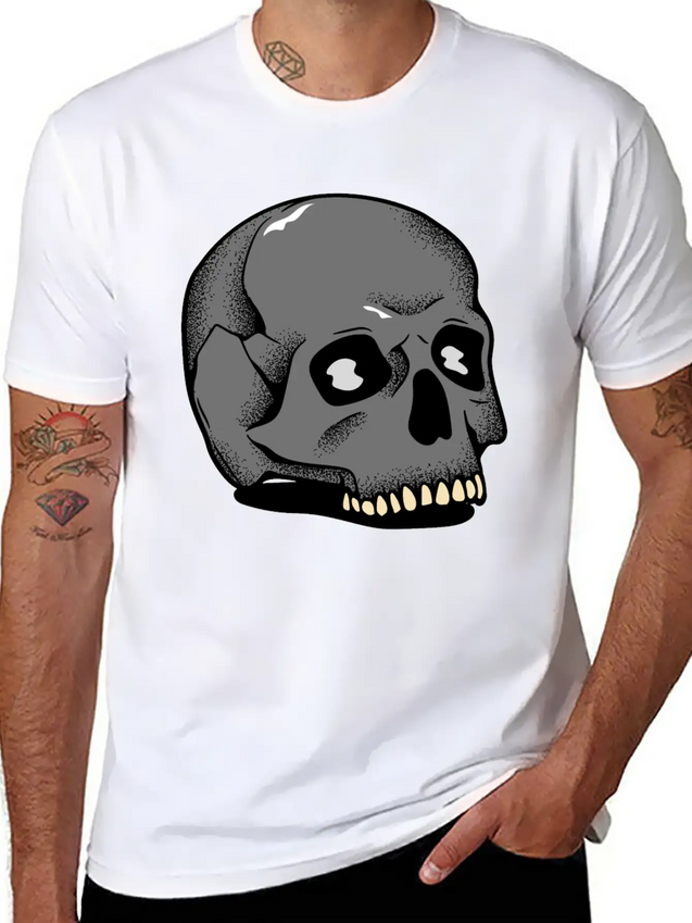 Toothie Skull Lightweight Cotton T-Shirt – Daily Comfort Graphic Shirt