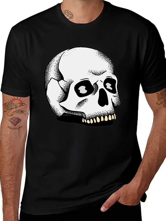 Toothie Skull Lightweight Cotton T-Shirt – Daily Comfort Graphic Shirt