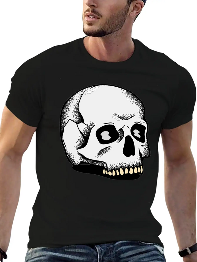 Toothie Skull Lightweight Cotton T-Shirt – Daily Comfort Graphic Shirt