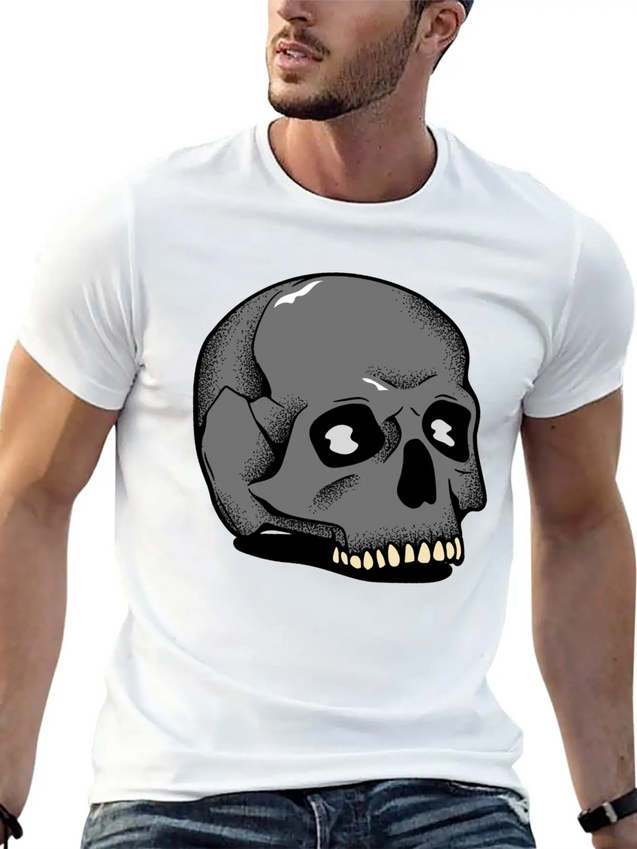 Toothie Skull Lightweight Cotton T-Shirt – Daily Comfort Graphic Shirt