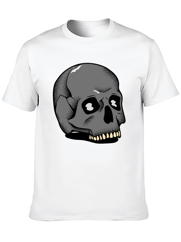 Toothie Skull Lightweight Cotton T-Shirt – Daily Comfort Graphic Shirt