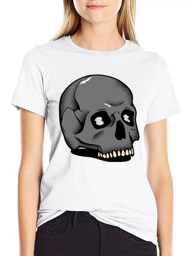 Toothie Skull Lightweight Cotton T-Shirt – Daily Comfort Graphic Shirt
