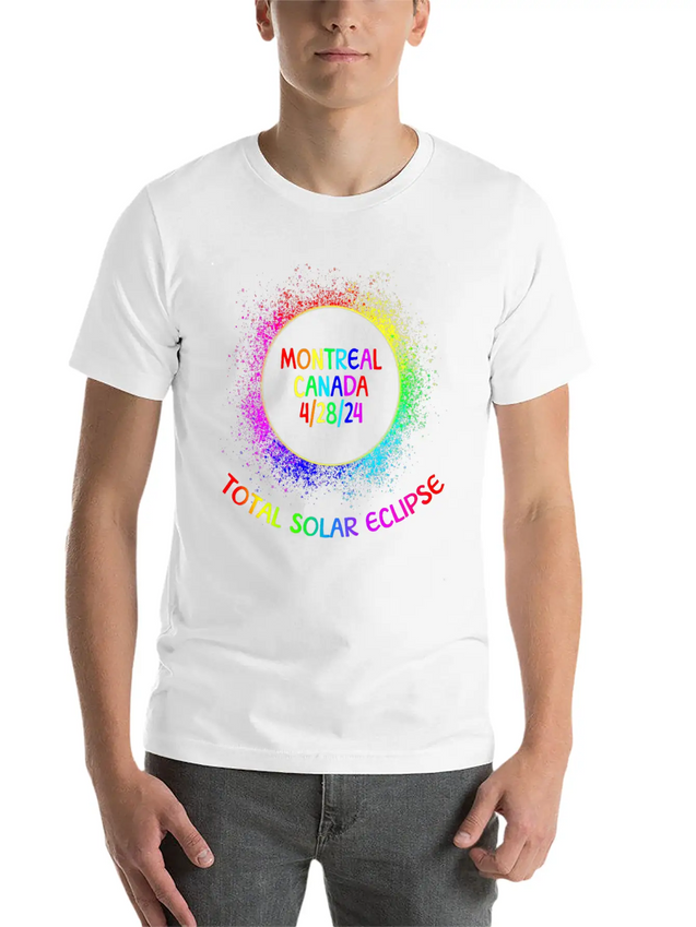 Total Solar Eclipse Montreal Canada 4/28/24 Kidsfa Lightweight Cotton T-Shirt – Daily Comfort Graphic Shirt
