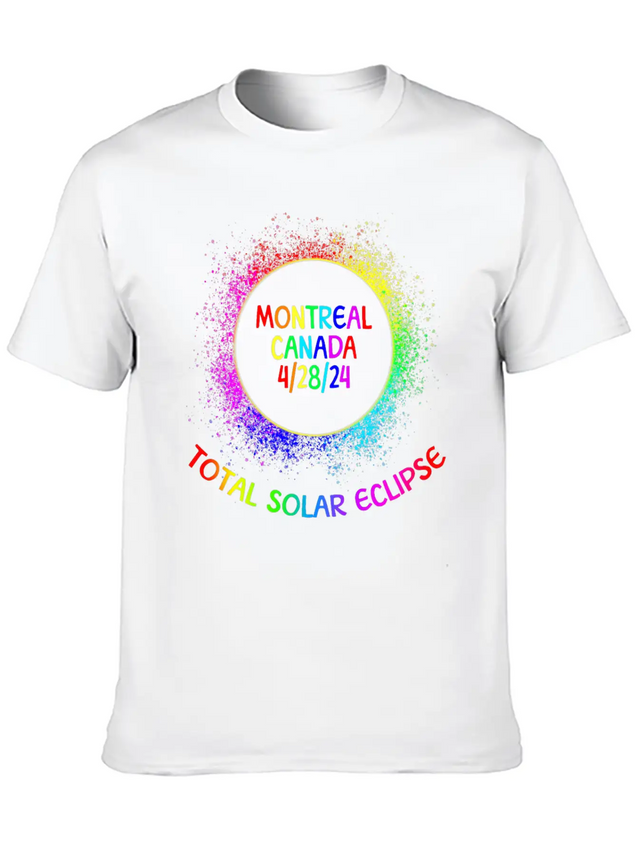 Total Solar Eclipse Montreal Canada 4/28/24 Kidsfa Lightweight Cotton T-Shirt – Daily Comfort Graphic Shirt