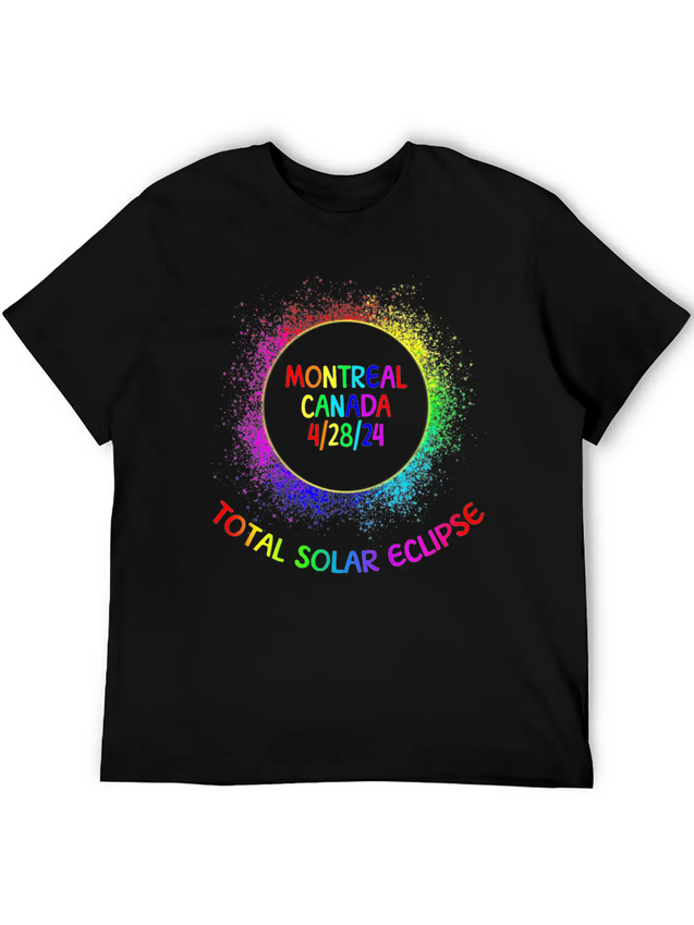 Total Solar Eclipse Montreal Canada 4/28/24 Kidsfa Lightweight Cotton T-Shirt – Daily Comfort Graphic Shirt
