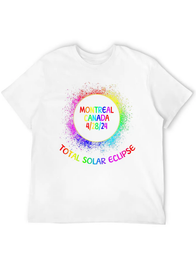 Total Solar Eclipse Montreal Canada 4/28/24 Kidsfa Lightweight Cotton T-Shirt – Daily Comfort Graphic Shirt