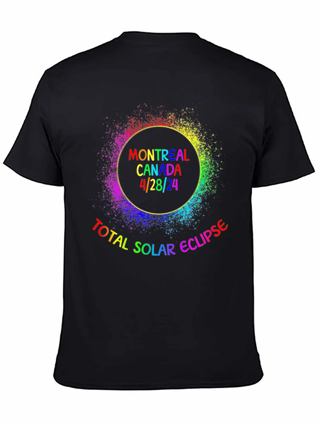 Total Solar Eclipse Montreal Canada 4/28/24 Kidsfa Lightweight Cotton T-Shirt – Daily Comfort Graphic Shirt