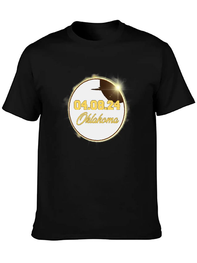 Total Solar Eclipse Path Of Totality Oklahoma Lightweight Cotton T-Shirt – Daily Comfort Graphic Shirt