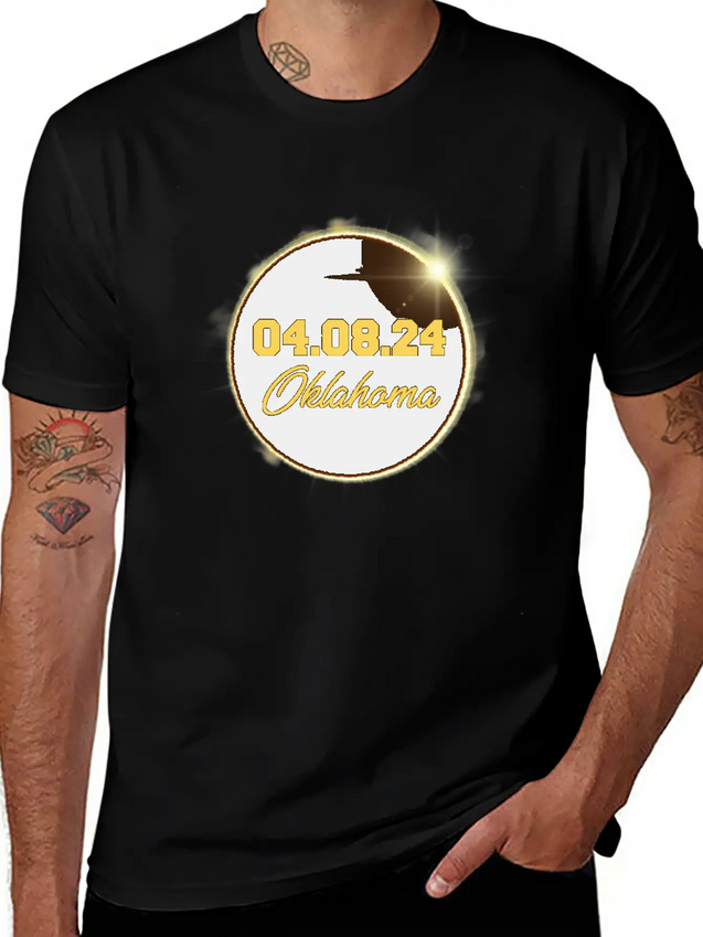 Total Solar Eclipse Path Of Totality Oklahoma Lightweight Cotton T-Shirt – Daily Comfort Graphic Shirt