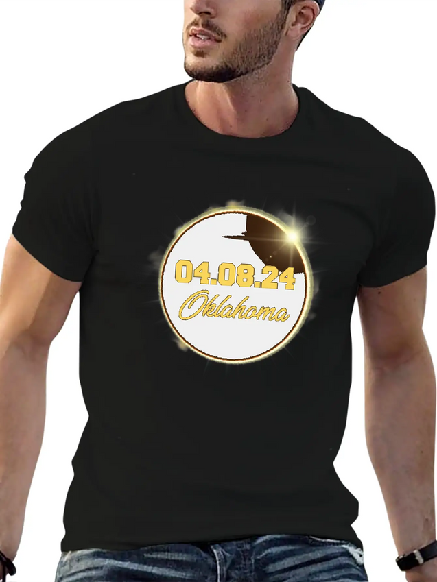 Total Solar Eclipse Path Of Totality Oklahoma Lightweight Cotton T-Shirt – Daily Comfort Graphic Shirt
