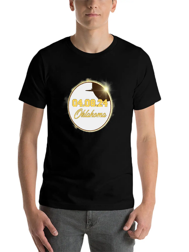 Total Solar Eclipse Path Of Totality Oklahoma Lightweight Cotton T-Shirt – Daily Comfort Graphic Shirt
