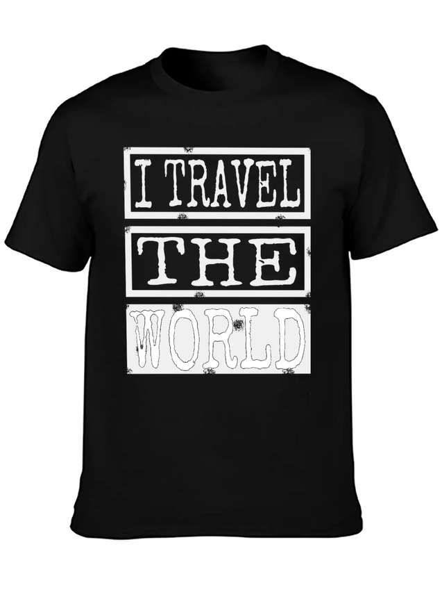 Travel - I Travel The World Lightweight Cotton T-Shirt – Daily Comfort Graphic Shirt