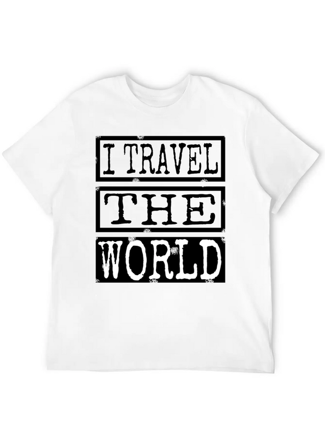 Travel - I Travel The World Lightweight Cotton T-Shirt – Daily Comfort Graphic Shirt