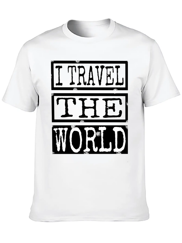 Travel - I Travel The World Lightweight Cotton T-Shirt – Daily Comfort Graphic Shirt