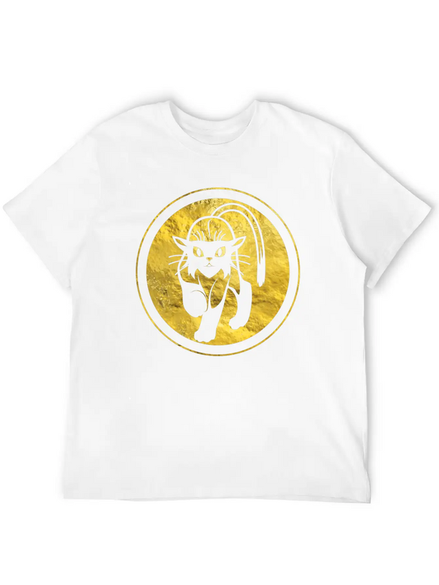 Tribal Gold Cat Lightweight Cotton T-Shirt – Daily Comfort Graphic Shirt