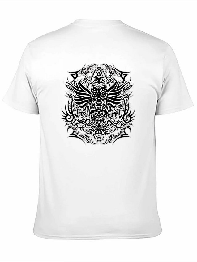 Tribal Owl Lightweight Cotton T-Shirt – Daily Comfort Graphic Shirt