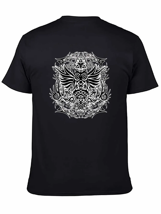 Tribal Owl Lightweight Cotton T-Shirt – Daily Comfort Graphic Shirt