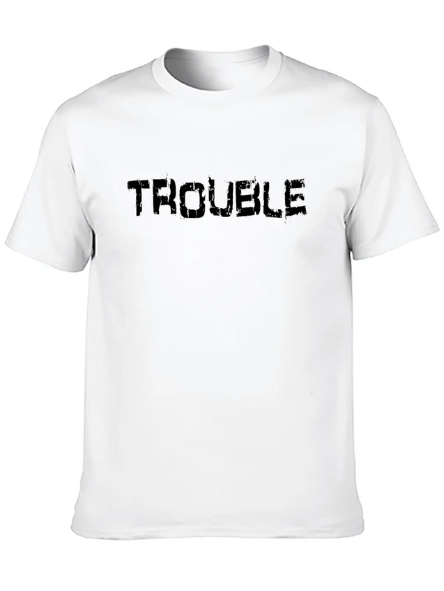 Trouble Troublemaker My Name Is Stress & Trouble Lightweight Cotton T-Shirt – Daily Comfort Graphic Shirt