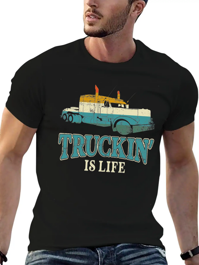 Trucker Truck Driver Vintage Lightweight Cotton T-Shirt – Daily Comfort Graphic Shirt