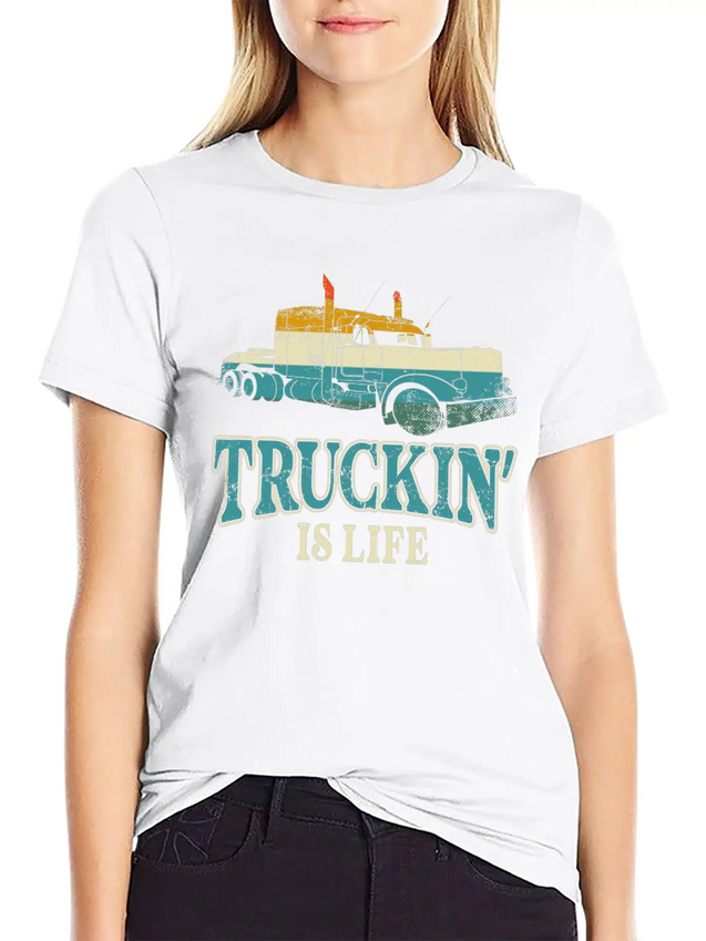 Trucker Truck Driver Vintage Lightweight Cotton T-Shirt – Daily Comfort Graphic Shirt