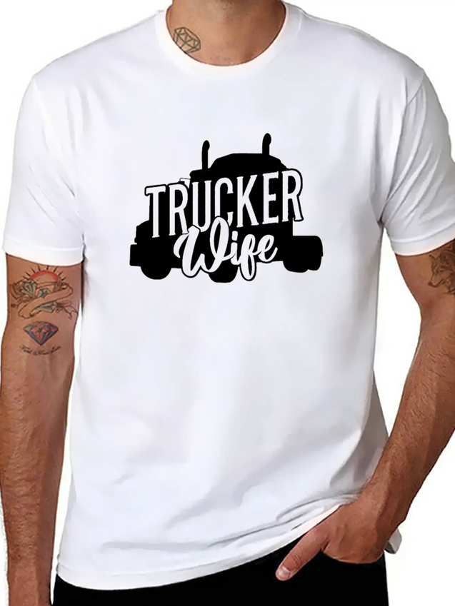 Trucker Wife Truck Driver Lightweight Cotton T-Shirt – Daily Comfort Graphic Shirt