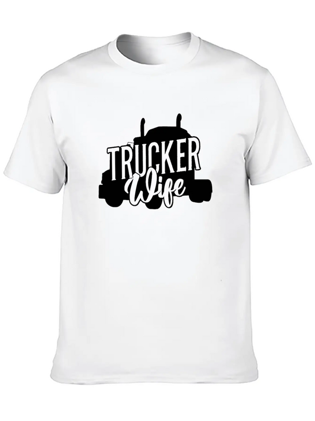 Trucker Wife Truck Driver Lightweight Cotton T-Shirt – Daily Comfort Graphic Shirt